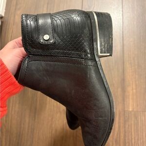 Aldo Black Textured Ankle Booties